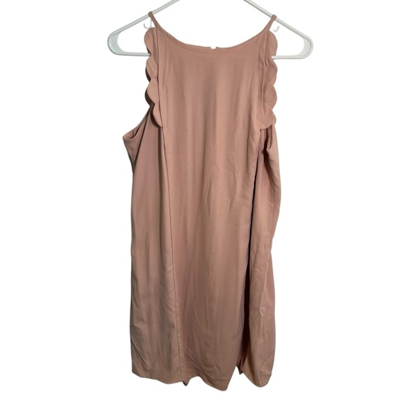 Ann Taylor Sleeveless Shift Dress Dusty Rose Scalloped 12P - Picture 1 of 10